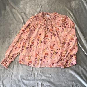 Ophelia Roe Womens Medium Bishop Sleeve Floral Blouse